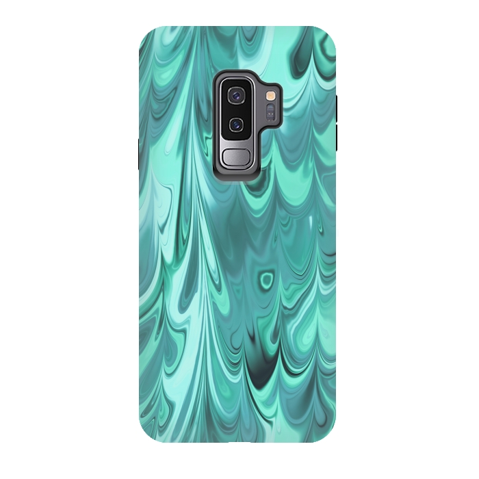 Galaxy S9 plus StrongFit Faux Turquoise Marble 2 by Andrea Haase