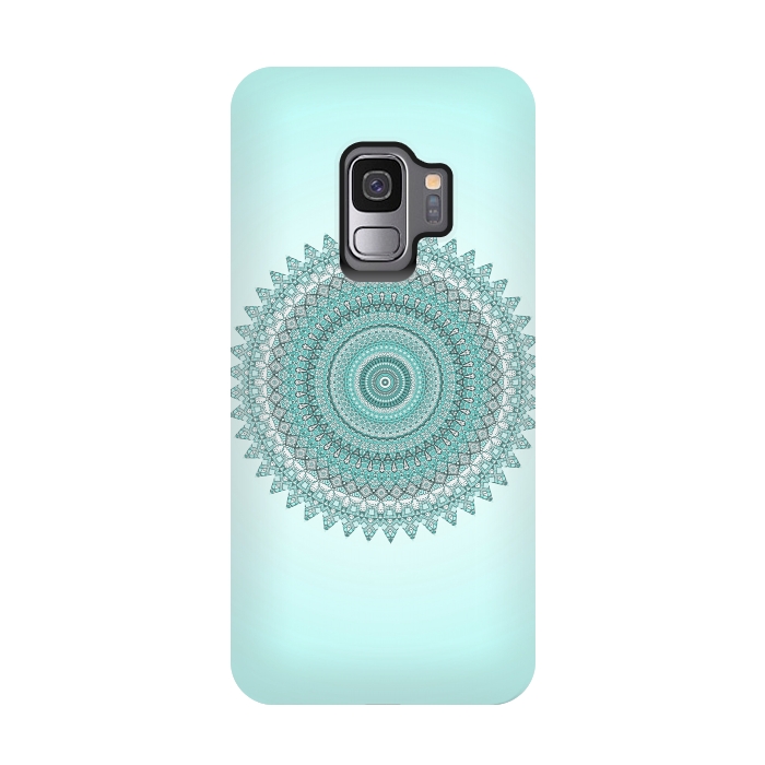 Galaxy S9 StrongFit Magical Teal Mandala by Andrea Haase