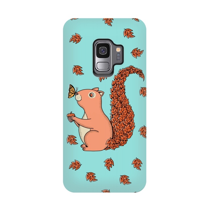 Galaxy S9 StrongFit Squirrel and Butterfly by Coffee Man