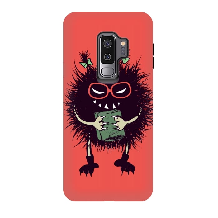 Galaxy S9 plus StrongFit Geek Evil Bug Character Loves Reading by Boriana Giormova