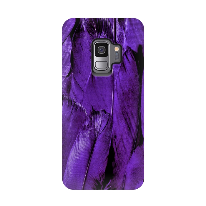 Galaxy S9 StrongFit Purple Feathers by Andrea Haase