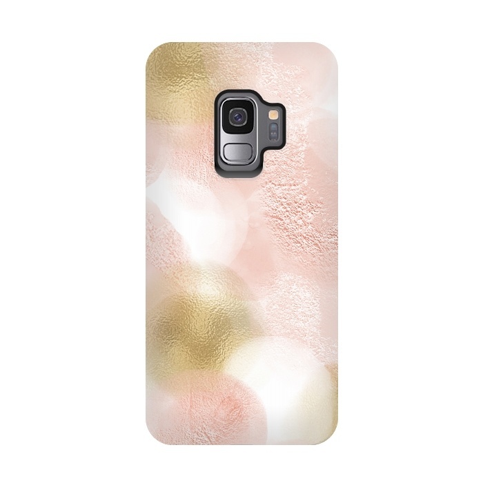 Galaxy S9 StrongFit Gold and Pink Blush Dots by  Utart