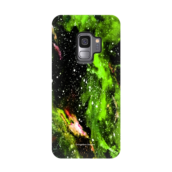 Galaxy S9 StrongFit Green Galaxy by Gringoface Designs