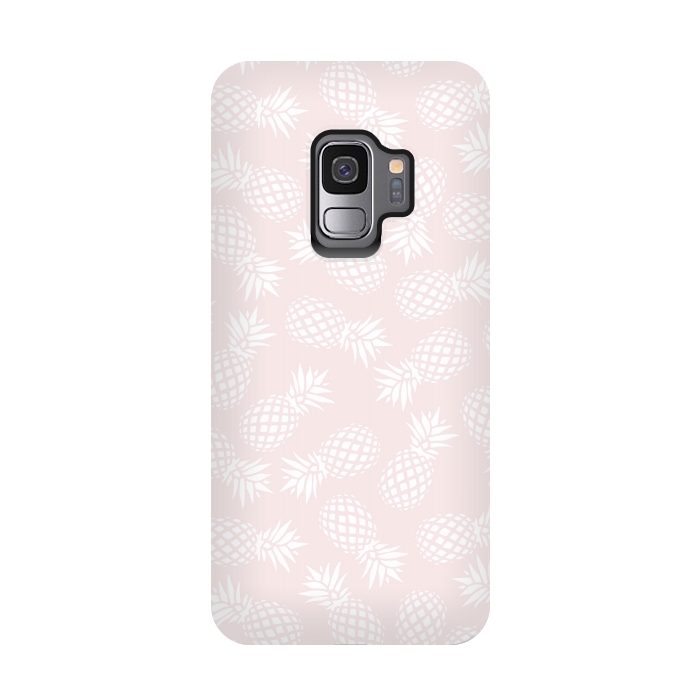 Galaxy S9 StrongFit Pineapple pattern on pink 022 by Jelena Obradovic