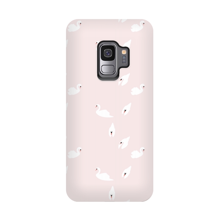Galaxy S9 StrongFit Swan Pattern on Pink 034 by Jelena Obradovic