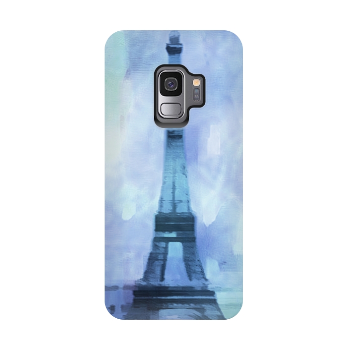 Galaxy S9 StrongFit Blue Paris Watercolor  by Andrea Haase