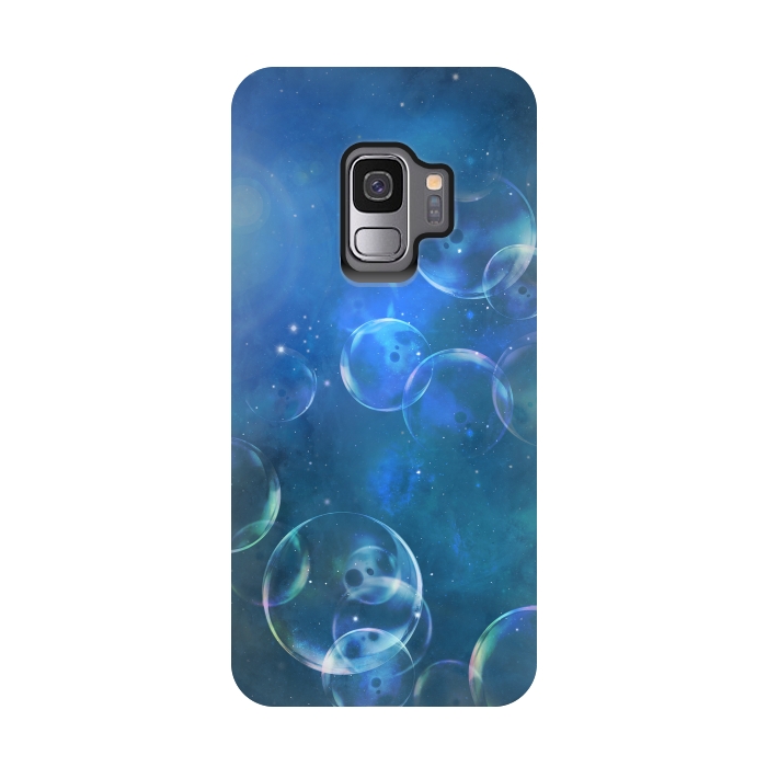 Galaxy S9 StrongFit Surreal Blue Bubbles by Andrea Haase