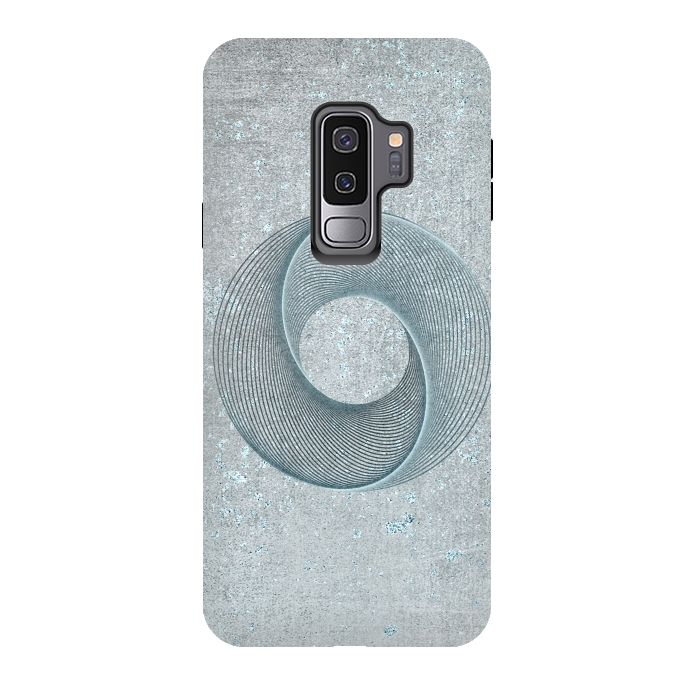 Galaxy S9 plus StrongFit Teal Line Art Circle  by Andrea Haase