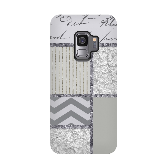 Galaxy S9 StrongFit Silver And Grey Collage by Andrea Haase