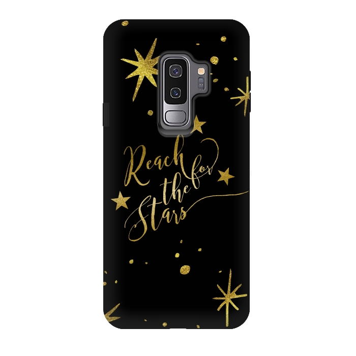 Galaxy S9 plus StrongFit Reach For The Stars Golden Quote by Andrea Haase