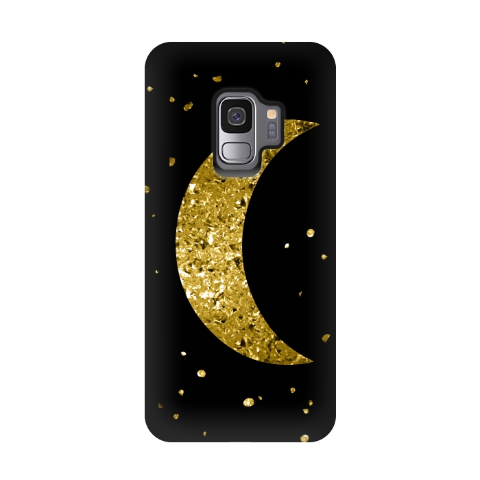 Galaxy S9 StrongFit Sparkling Golden Moon by Andrea Haase