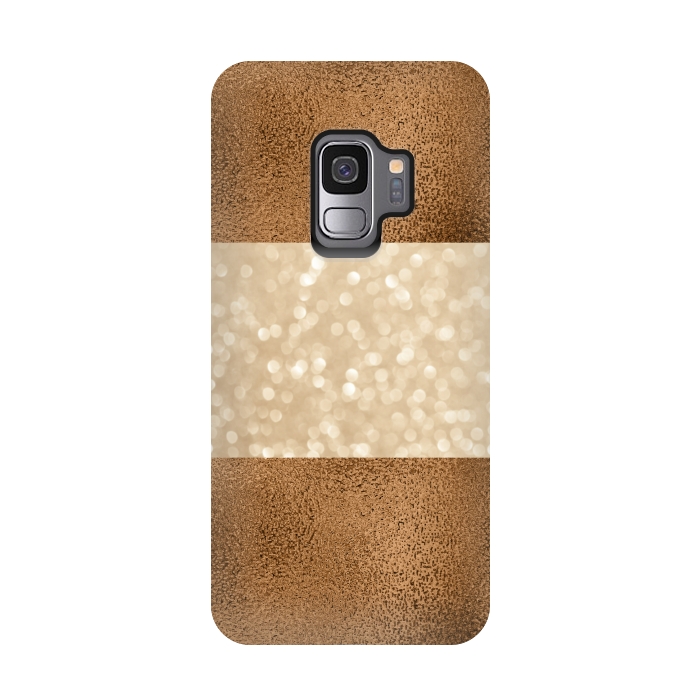 Galaxy S9 StrongFit Faux Glitter And Copper by Andrea Haase