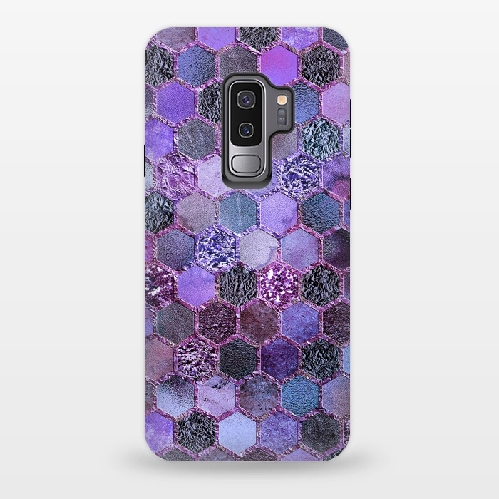 Galaxy S9 plus StrongFit Purple Metal Honeycomb Pattern by  Utart
