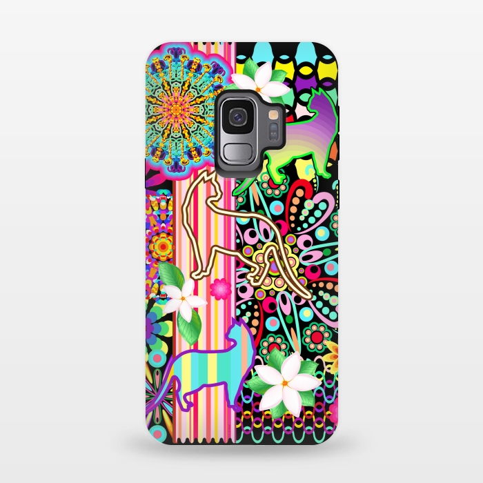 Galaxy S9 StrongFit Mandalas, Cats & Flowers Fantasy Pattern  by BluedarkArt