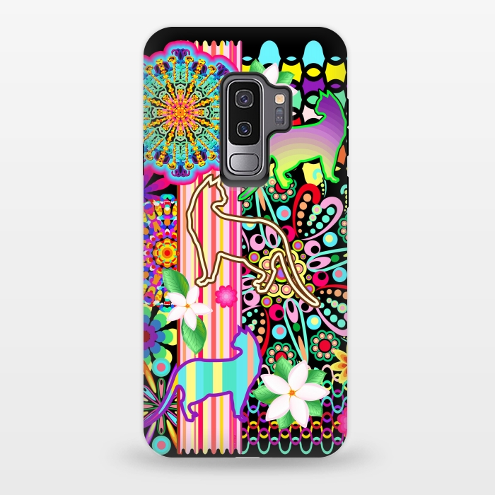 Galaxy S9 plus StrongFit Mandalas, Cats & Flowers Fantasy Pattern  by BluedarkArt