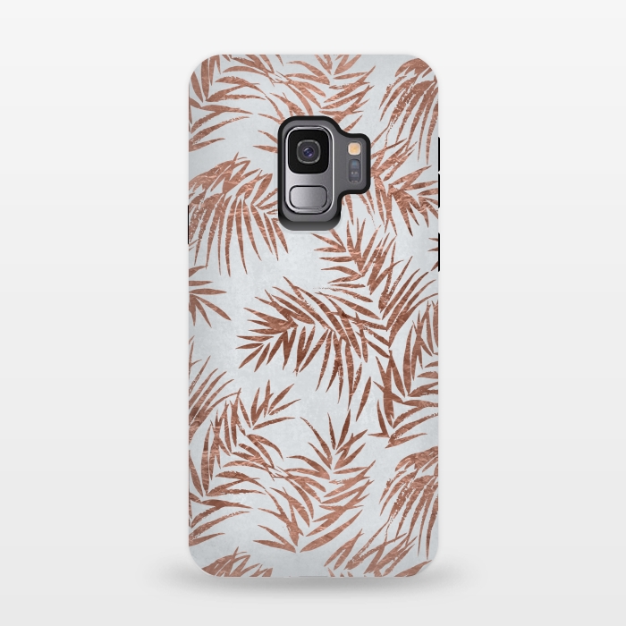 Galaxy S9 StrongFit Copper Palm Leaves 2 by Andrea Haase