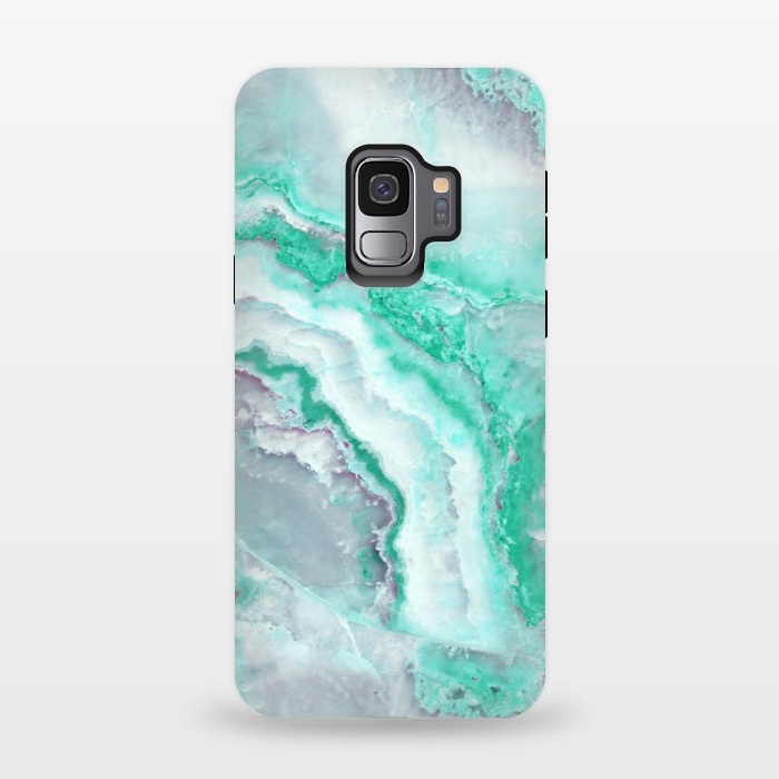 Galaxy S9 StrongFit Mint Green Veined Agate by  Utart