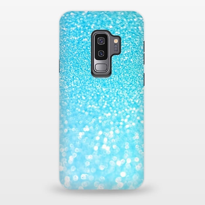 Galaxy S9 plus StrongFit Sky Blue Faux Glitter by  Utart