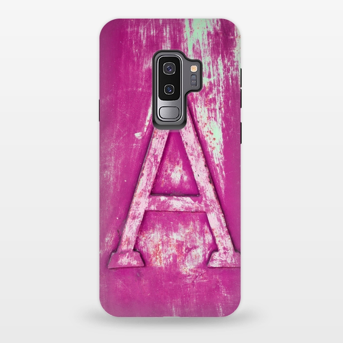 Galaxy S9 plus StrongFit Grunge Style Pink Letter A by Andrea Haase