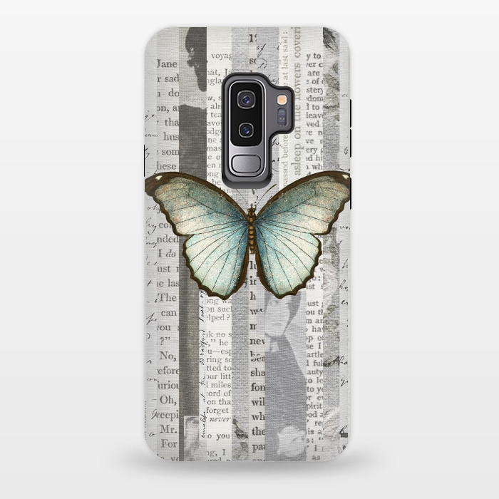 Galaxy S9 plus StrongFit Vintage Butterfly Paper Collage by Andrea Haase