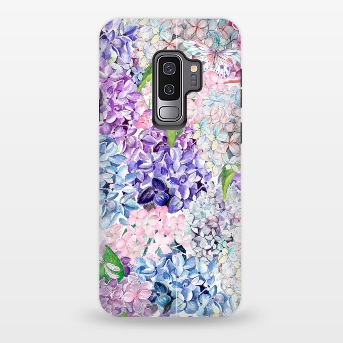 Galaxy S9 plus StrongFit Spring Hydrangea Pattern by  Utart