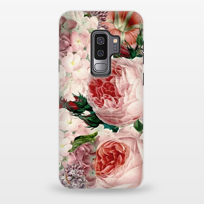 Galaxy S9 plus StrongFit Roses and Hydrangea Pattern by  Utart