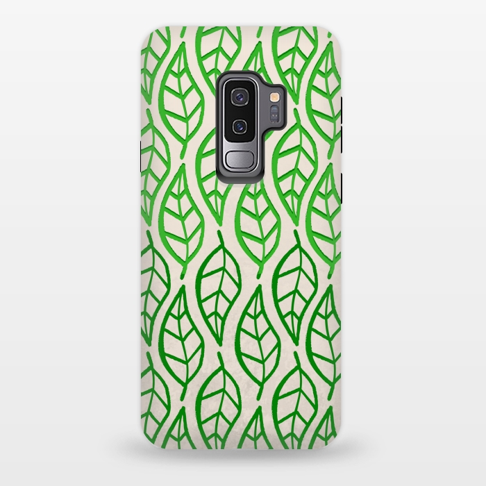 Galaxy S9 plus StrongFit leaf pattern green by MALLIKA