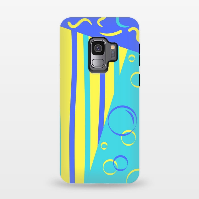 Galaxy S9 StrongFit blue abstract art by MALLIKA