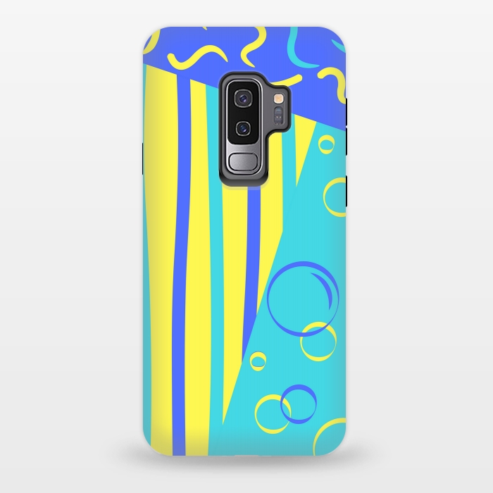 Galaxy S9 plus StrongFit blue abstract art by MALLIKA