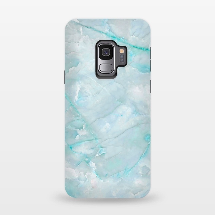Galaxy S9 StrongFit Light Blue Veined Agate by  Utart