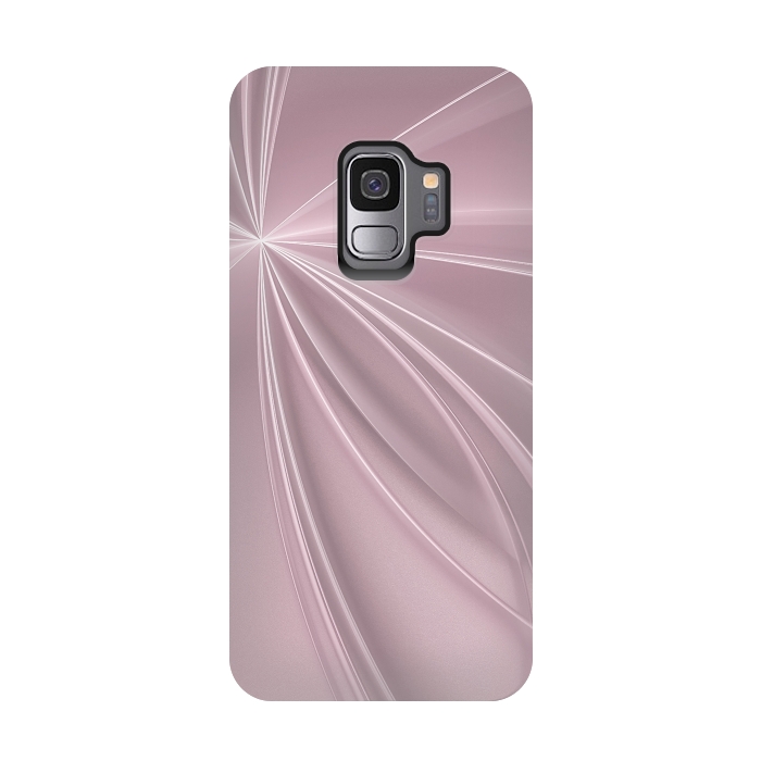 Galaxy S9 StrongFit Fractal Light Rays Soft Pink by Andrea Haase
