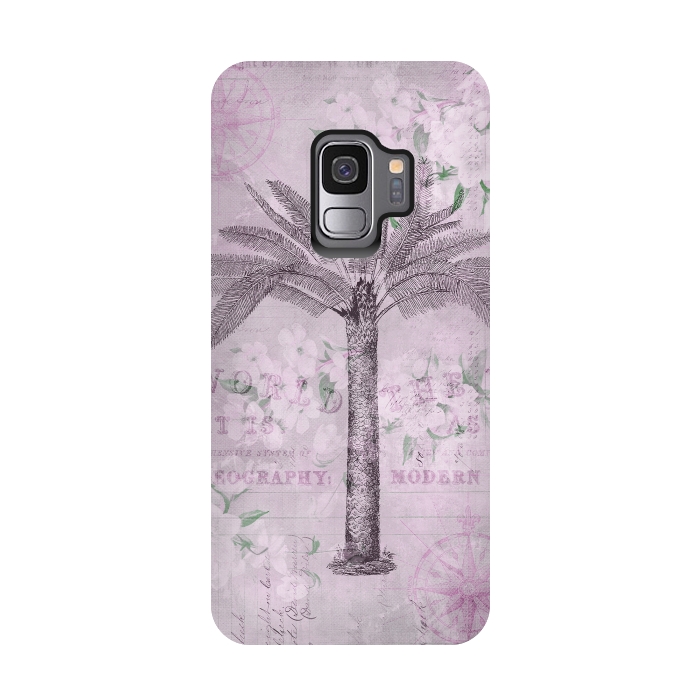 Galaxy S9 StrongFit Vintage Palm Tree Art by Andrea Haase