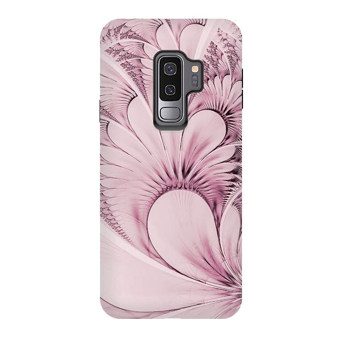 Galaxy S9 plus StrongFit Pink Flourish Fractal by Andrea Haase
