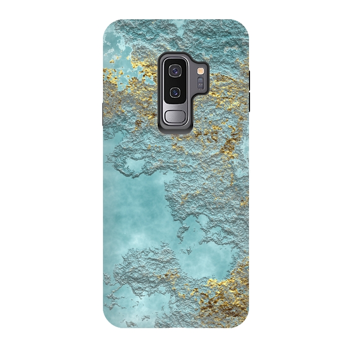 Galaxy S9 plus StrongFit Gold Teal Minearal by Andrea Haase