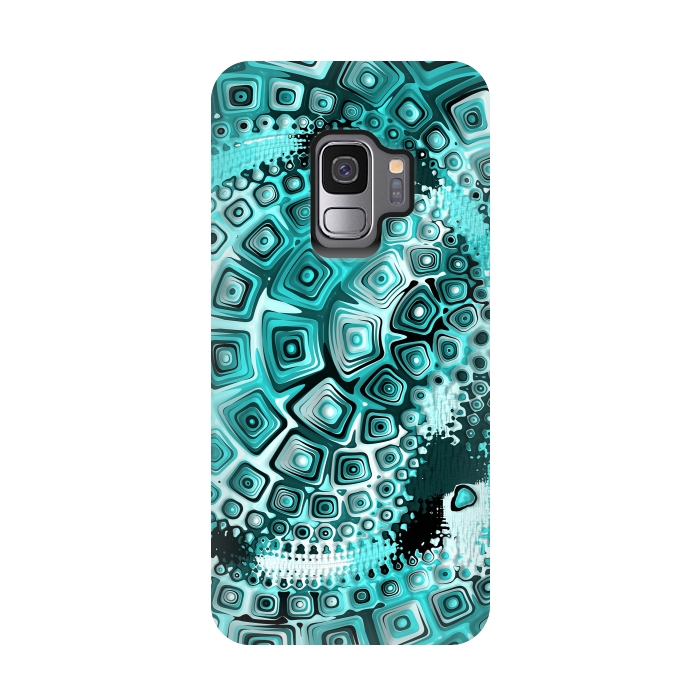 Galaxy S9 StrongFit Teal Blue Fractal 2 by Andrea Haase
