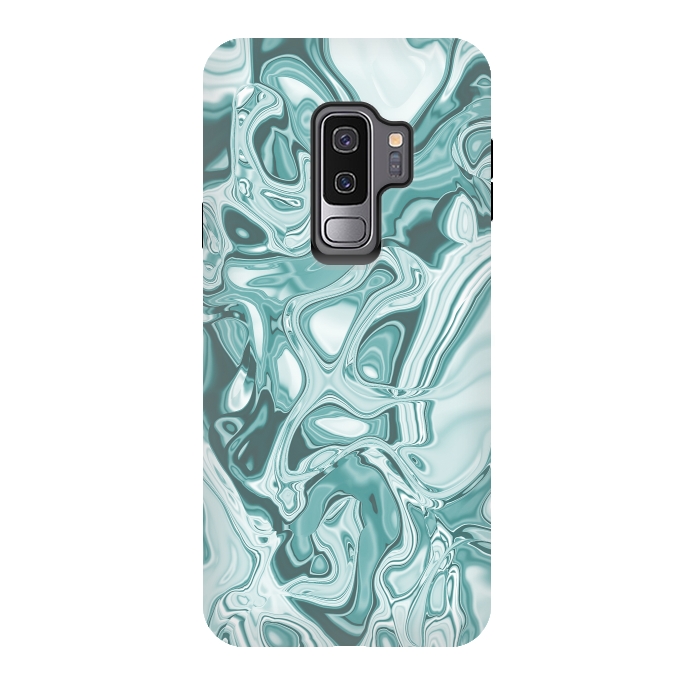 Galaxy S9 plus StrongFit Faux Marble Teal Green 2 by Andrea Haase