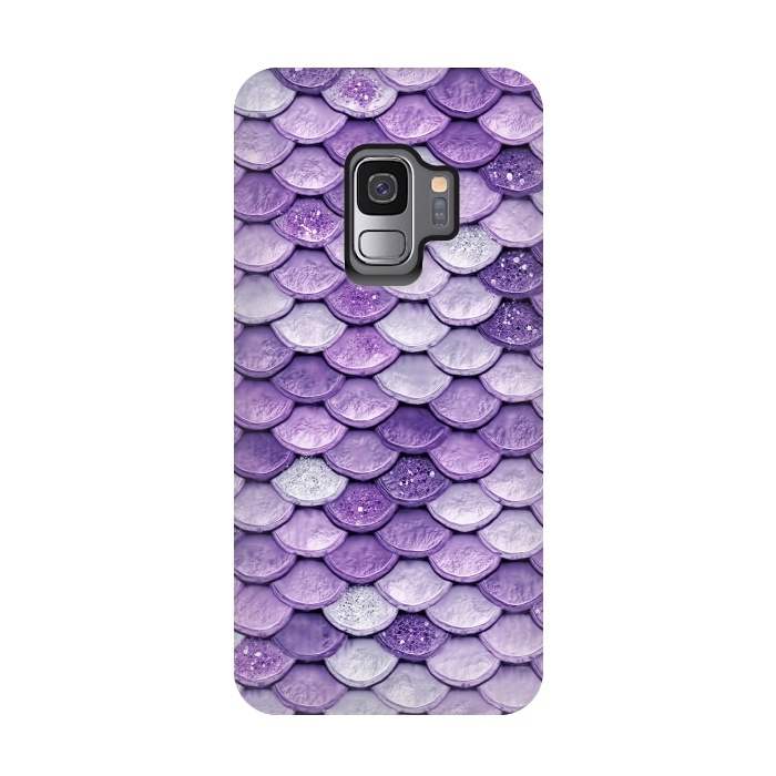 Galaxy S9 StrongFit Purple Metal Glitter Mermaid Scales by  Utart