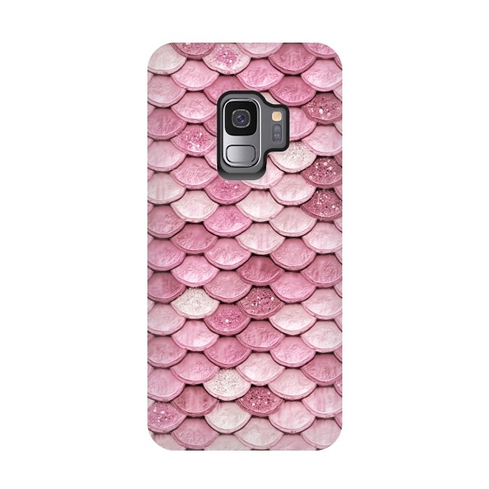 Galaxy S9 StrongFit Pink Glitter Mermaid Scales by  Utart