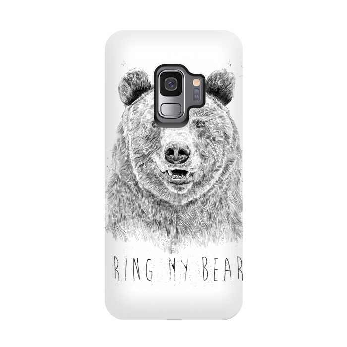Galaxy S9 StrongFit Ring my bear (bw) by Balazs Solti