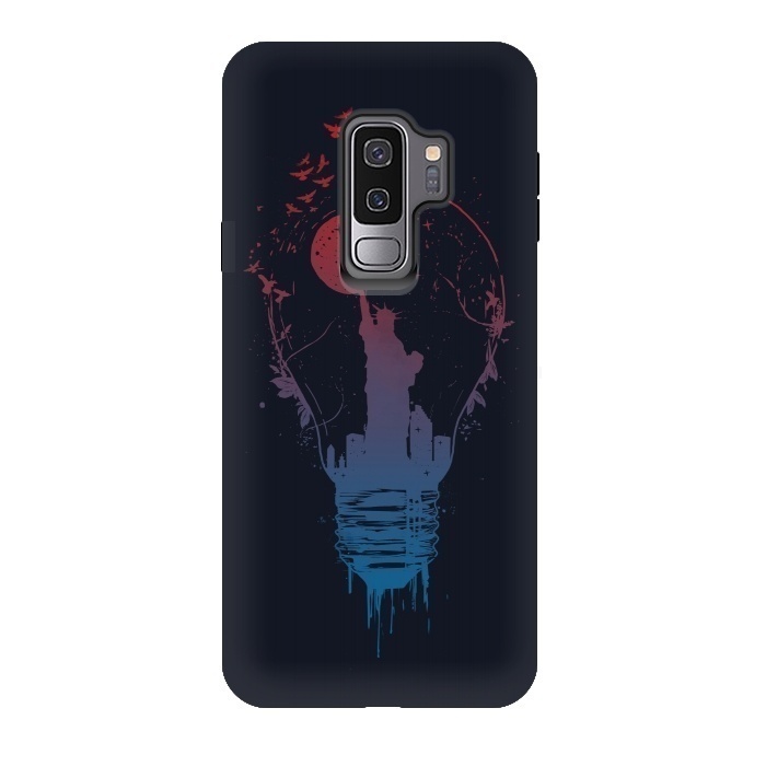 Galaxy S9 plus StrongFit Big city lights (dark) by Balazs Solti