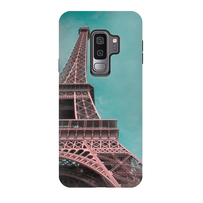 Galaxy S9 plus StrongFit Pink Paris Eiffeltower by Andrea Haase