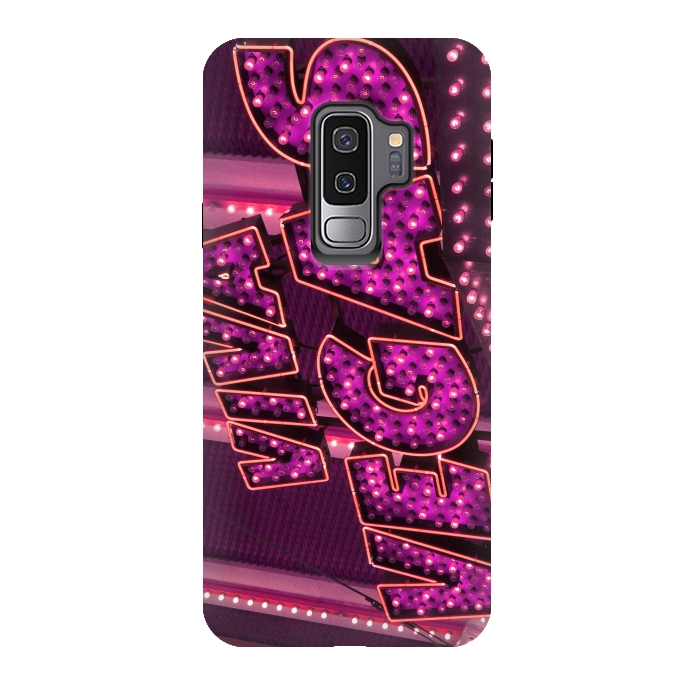 Galaxy S9 plus StrongFit Pink Las Vegas Neon Sign by Andrea Haase