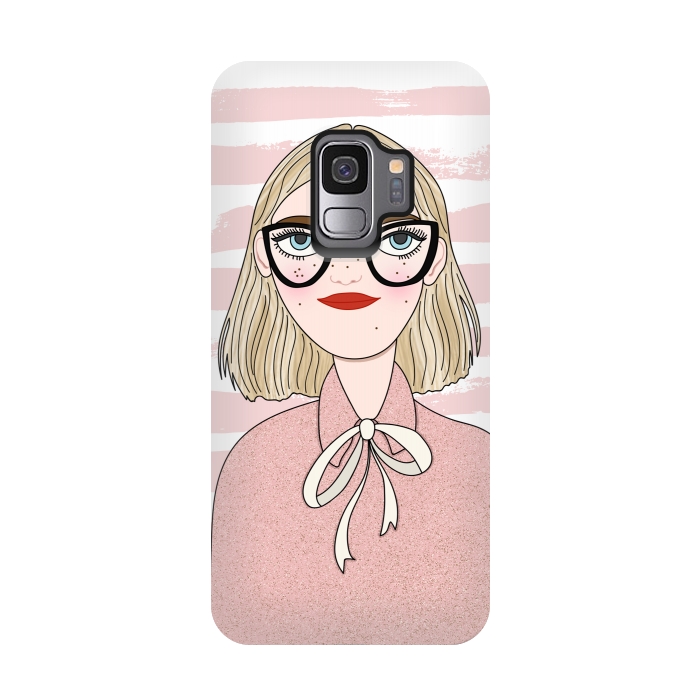 Galaxy S9 StrongFit Cute Pink Fashion Girl by DaDo ART