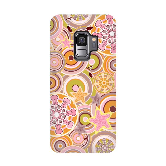 Galaxy S9 StrongFit Glam Boho Rock in Pink and Orange by Paula Ohreen