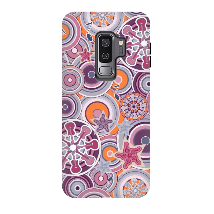 Galaxy S9 plus StrongFit Glam Boho Rock in Purple and Orange by Paula Ohreen
