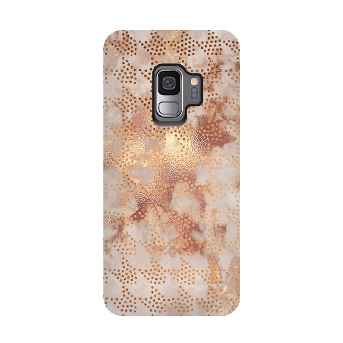 Galaxy S9 StrongFit Geometrical modern Rose Gold Marble Pattern by  Utart