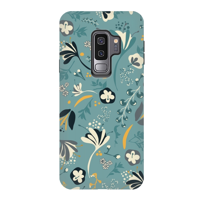 Galaxy S9 plus StrongFit Beautiful BC Bloom in Blue and Yellow by Paula Ohreen