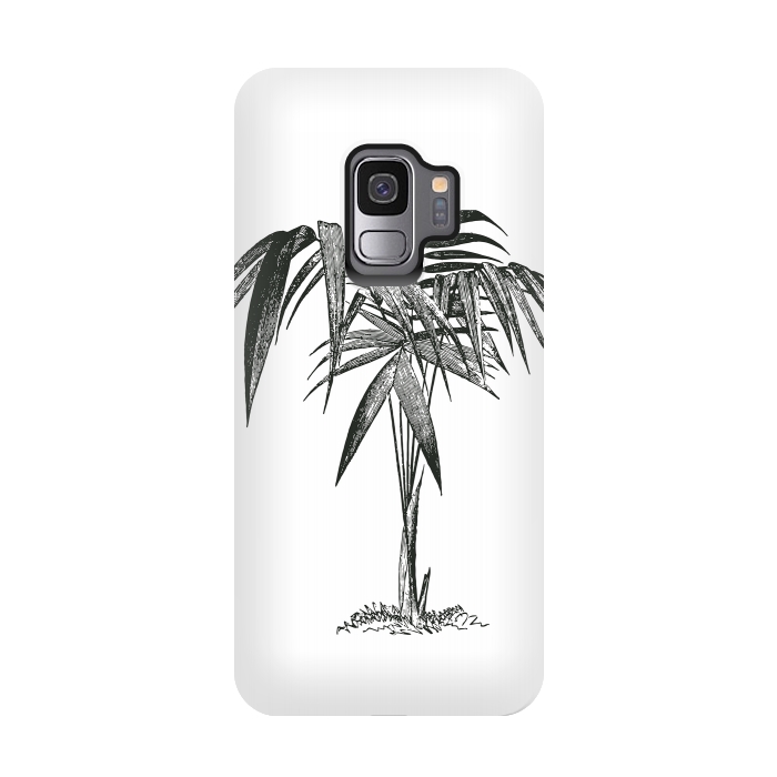 Galaxy S9 StrongFit Black And White Vintage Palm Tree by Andrea Haase