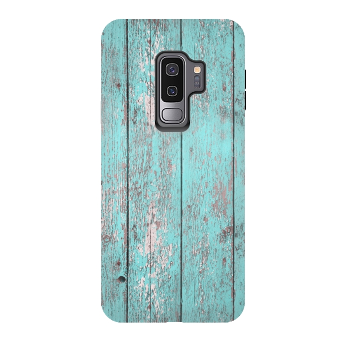 Galaxy S9 plus StrongFit Old Board Wall With Flaked Paint by Andrea Haase