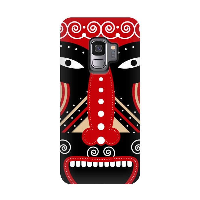 Galaxy S9 StrongFit red ritual tribal mask by TMSarts